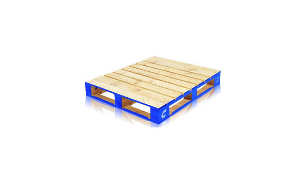 Bottom boarded pallet against white background