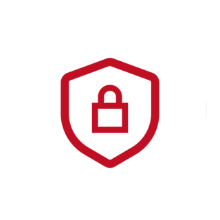 Automation icon for increased security, red