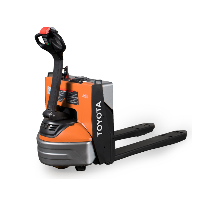 Toyota/Raymond powered pallet truck 8250 against white background