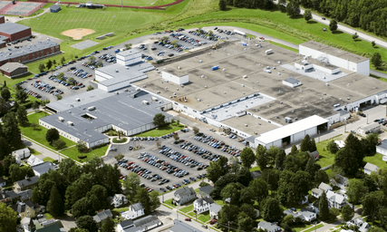 Aerial photograph of factory in Greene, US