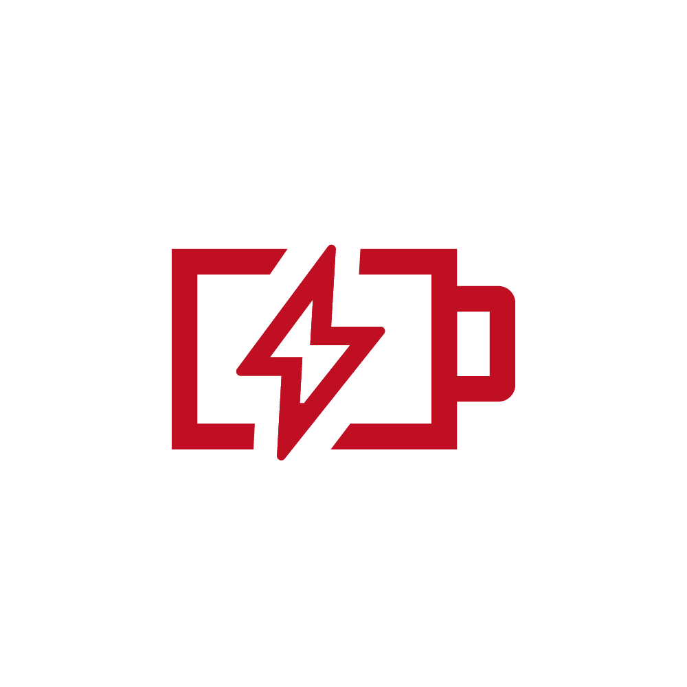 Automation icon for energy efficiency, red