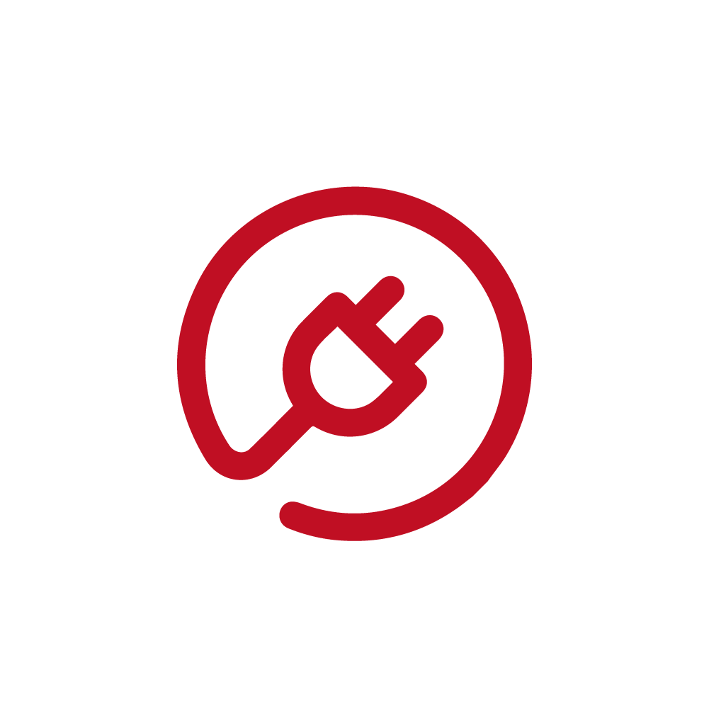 Automation icon for smart charging, red