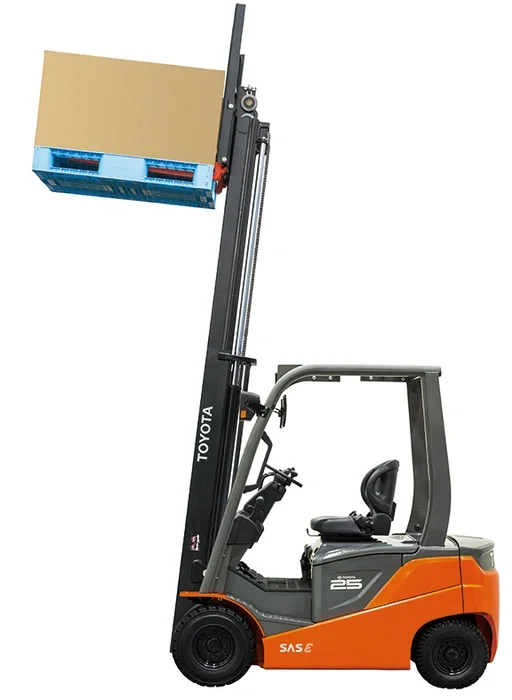 Electric counterbalanced forklift Toyota 8-series, 8FBN 2.5 ton with forks elevated