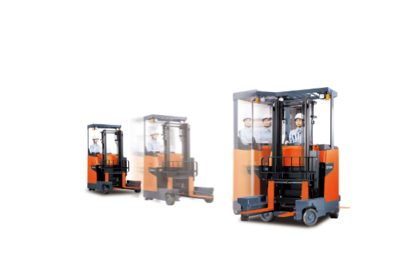 Illustration showcasing forklift 4way movement. 