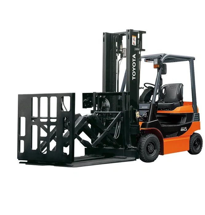 Electric counterbalanced forklift Toyota 8-series, 8FB 3 ton with attachment.